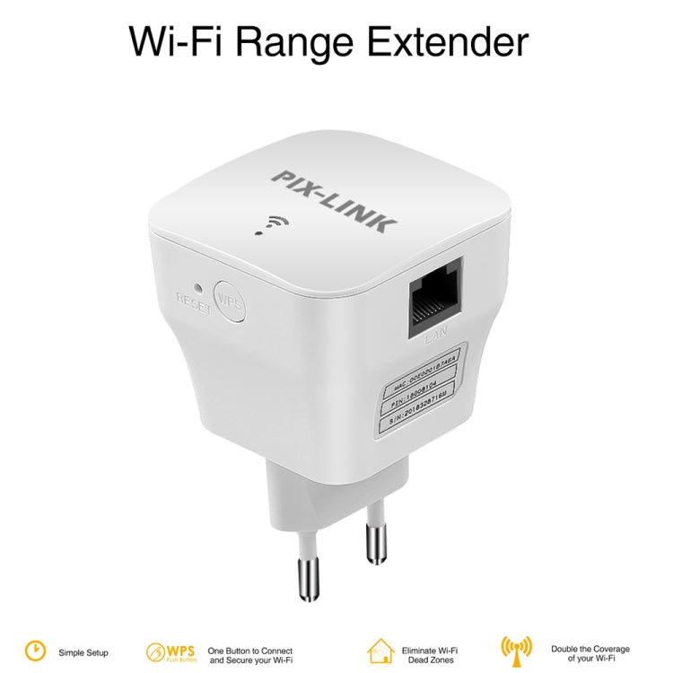 PIXLINK WR12 300Mbps WIFI Signal Amplification Enhanced Repeater, Plug Type:US Plug