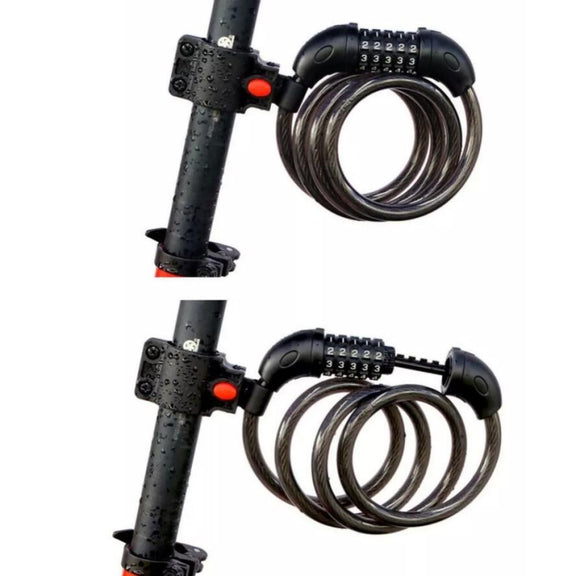 TONYON TY566 Bicycle Lock Five-digit Code Lock Mountain Bike Bar Wire Lock Single Rim Lock(Black)