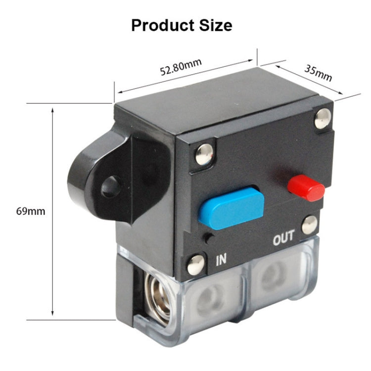 300A Auto Circuit Breaker Car Audio Fuse Holder Power Insurance Automatic Switch(Blue)