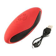 3D Stereo Mini Rugby Shape Bluetooth Speaker with TF Card Slot(Red)