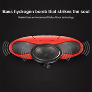3D Stereo Mini Rugby Shape Bluetooth Speaker with TF Card Slot(Red)