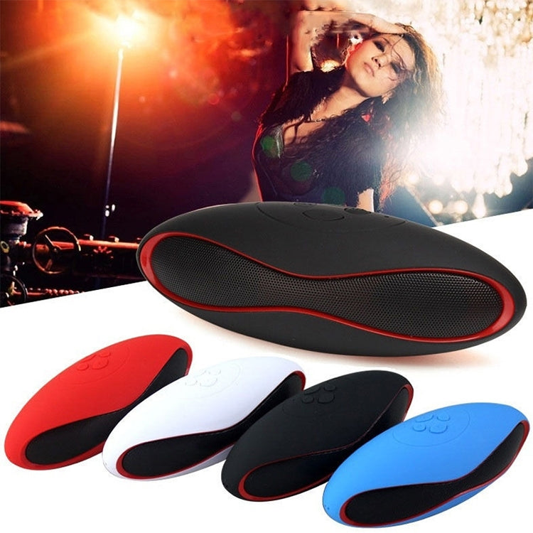 3D Stereo Mini Rugby Shape Bluetooth Speaker with TF Card Slot(Red)