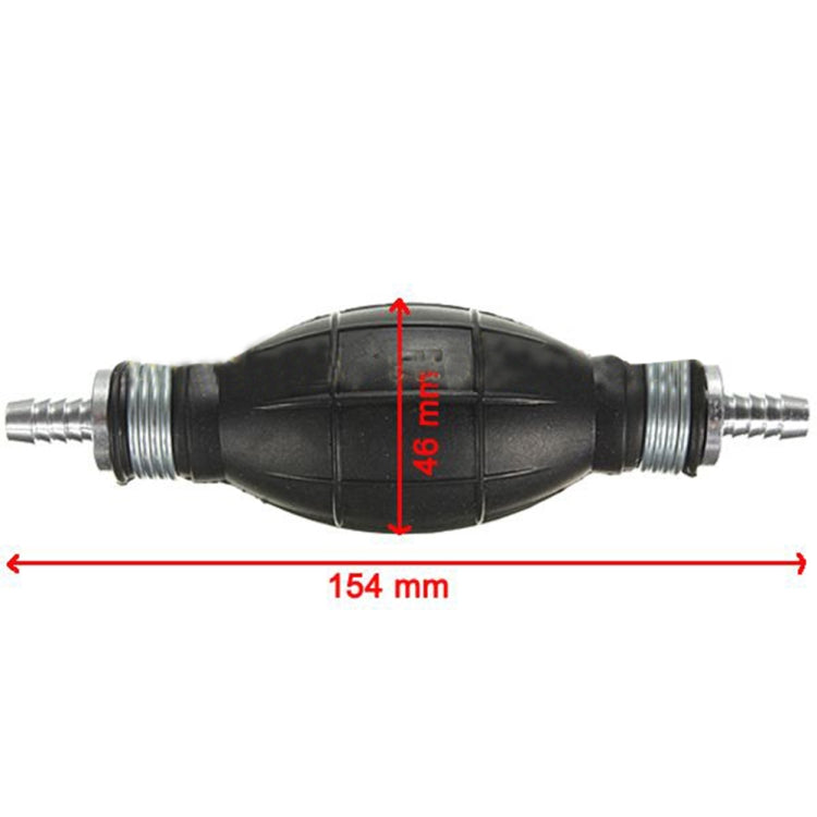 Universal Car Boat Motor Motorcycle Gasoline Pump Spherical Rubber Manual Fuel Pump, Size:12mm(Black)