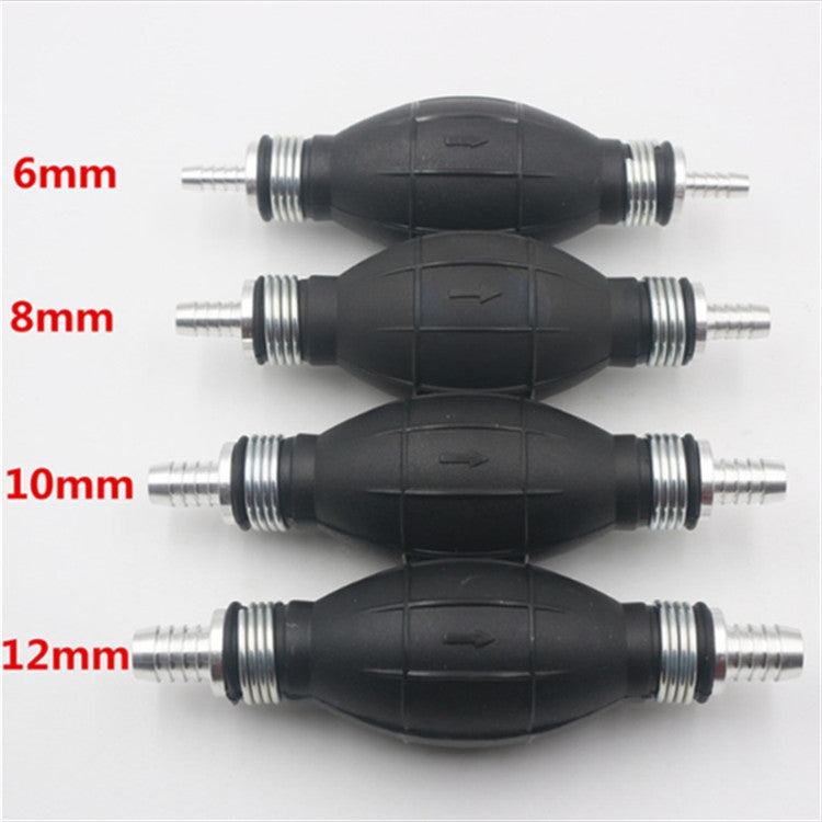 Universal Car Boat Motor Motorcycle Gasoline Pump Spherical Rubber Manual Fuel Pump, Size:12mm(Black)