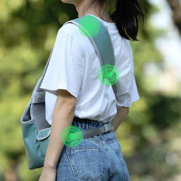 TAILUP Pets Carry Out Shoulder Bag Convenient Foldable Leather Chest Bag, Specification: M(Jean Blue)