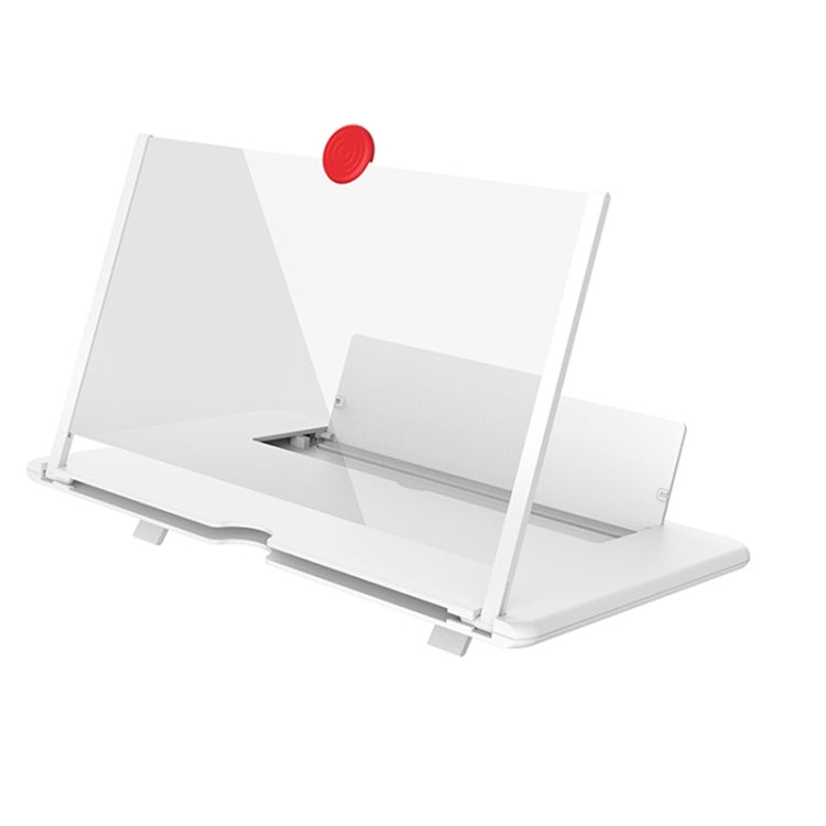 10 inch Pull-out Typed Ultra-clear 3D Mobile Phone Screen Stretching Bracket Amplifier(White)