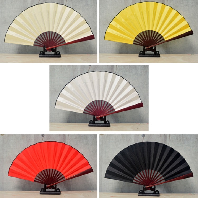10 inch Pure Color Blank Silk Cloth Folding Fan Chinese Style Calligraphy Painting Fan(Black)