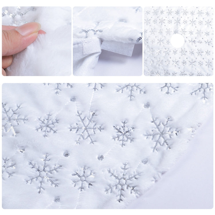 Christmas Tree Plush Sequin Embroidered Bottom Decorative Skirt, Size:90cm(Silver)