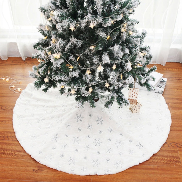 Christmas Tree Plush Sequin Embroidered Bottom Decorative Skirt, Size:90cm(Silver)