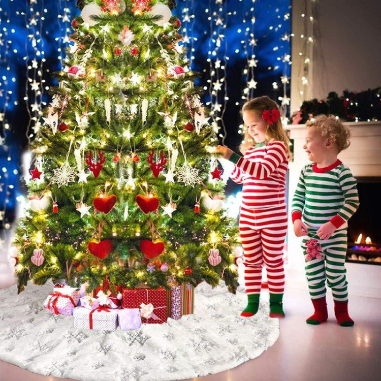Christmas Tree Plush Sequin Embroidered Bottom Decorative Skirt, Size:90cm(Silver)