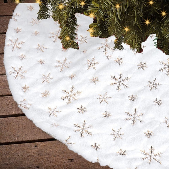 Christmas Tree Plush Sequin Embroidered Bottom Decorative Skirt, Size:120cm(Silver)