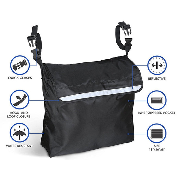 Storage Bag for Wheelchairs Disabled Car Storage Hanging Bag(Black)