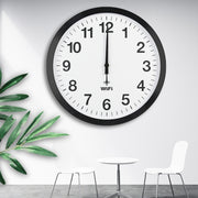 Smart Network Automatic Time Synchronization Wifi Wall Clock Modern Minimalist Silent Living Room Clock, Size:12 inch(White)