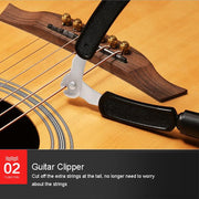 Guitar String Changing Tool Set String Trimmer Winding String Winding Three-in-one Clamp Guitar Accessories(Black Wihout Paper Jam)