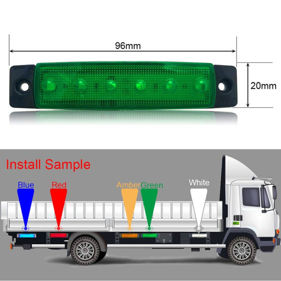 4 PCS 12V 6 SMD Auto Car Bus Truck Wagons External Side Marker Lights LED Trailer Indicator Light Rear Side Lamp(Amber)