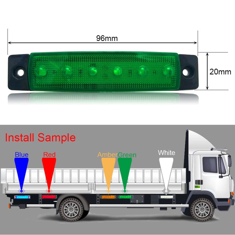 4 PCS 12V 6 SMD Auto Car Bus Truck Wagons External Side Marker Lights LED Trailer Indicator Light Rear Side Lamp(Amber)