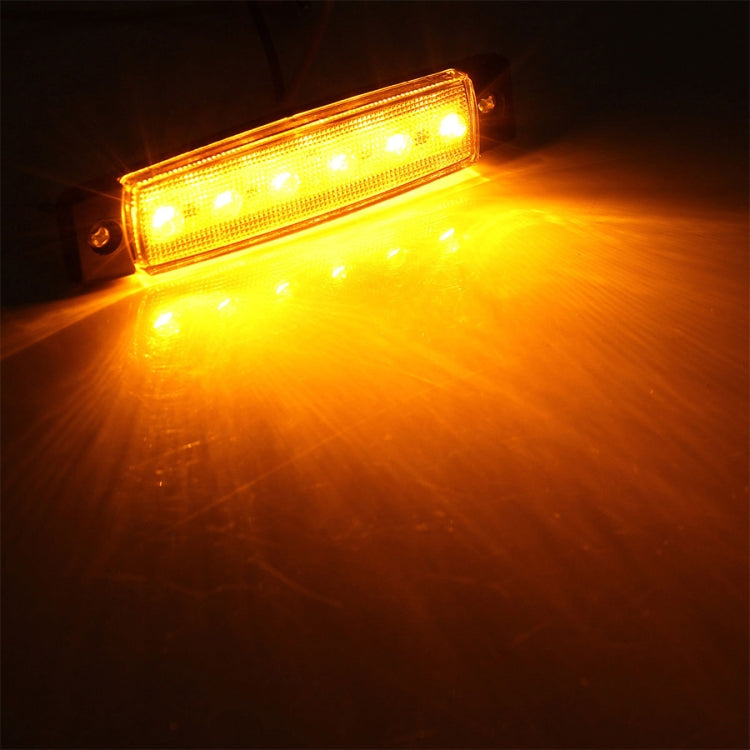 4 PCS 12V 6 SMD Auto Car Bus Truck Wagons External Side Marker Lights LED Trailer Indicator Light Rear Side Lamp(Amber)