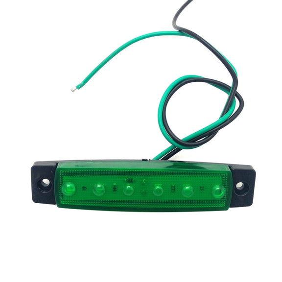 4 PCS 12V 6 SMD Auto Car Bus Truck Wagons External Side Marker Lights LED Trailer Indicator Light Rear Side Lamp(Green)
