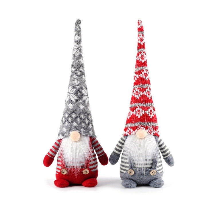 Christmas Decorations Faceless Elderly Dolls Forest Elderly Dolls Christmas Ornaments(Grey Hat)