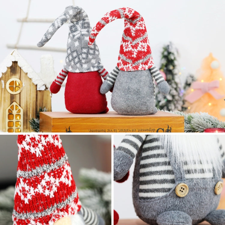 Christmas Decorations Faceless Elderly Dolls Forest Elderly Dolls Christmas Ornaments(Grey Hat)