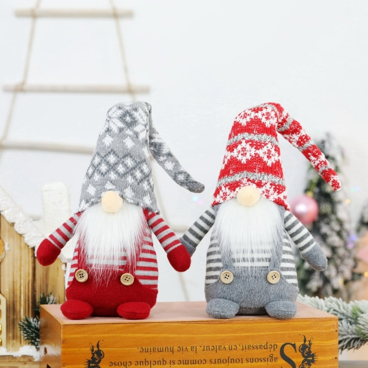 Christmas Decorations Faceless Elderly Dolls Forest Elderly Dolls Christmas Ornaments(Grey Hat)