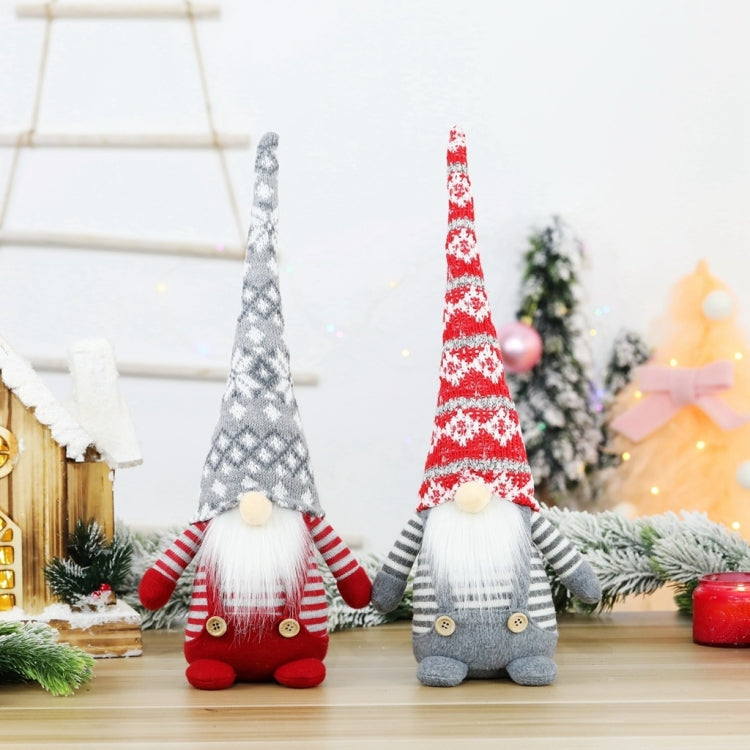 Christmas Decorations Faceless Elderly Dolls Forest Elderly Dolls Christmas Ornaments(Grey Hat)