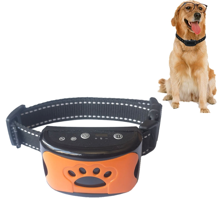 Rechargeable Water-resistant Intelligent Identification Automatic Lock Bark Stop(Orange)