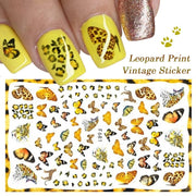 10pcs 3D Adhesive Butterfly Retro Rose Color Nail Art Sticker(F-672)