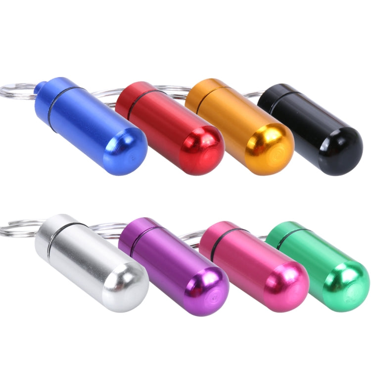 10pcs Portable Sealed Water-resistant Aluminum Alloy First Aid Pill Bottle with Keychain(Blue)