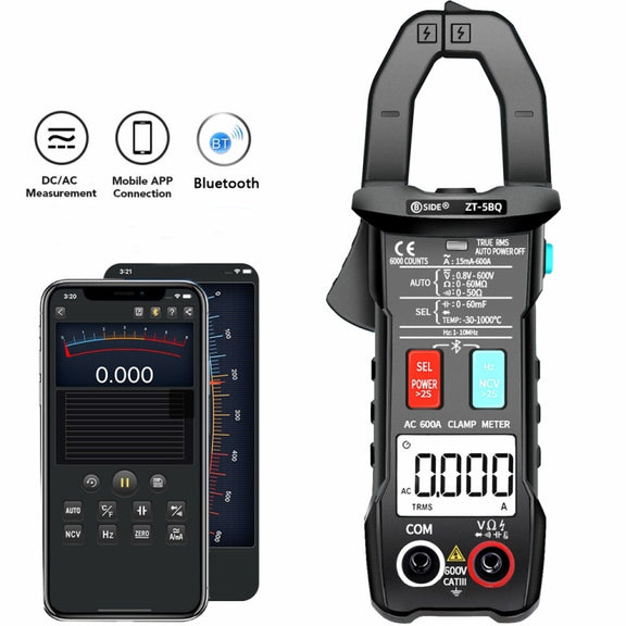 BSIDE  Bluetooth 5.0 6000 Words High Precision Smart AC Clamp Meter, Specification: ZT-5BQ