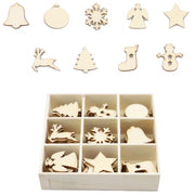 Christmas Creative DIY Decoration Gift Set  Handmade Wood Chip Pendant, Style:JM02031