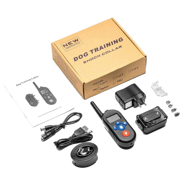 800m Remote Control Electric Shock Bark Stopper Vibration Warning Pet Supplies Electronic Water-resistant Collar Dog Training Device, Style:556-2(US Plug)