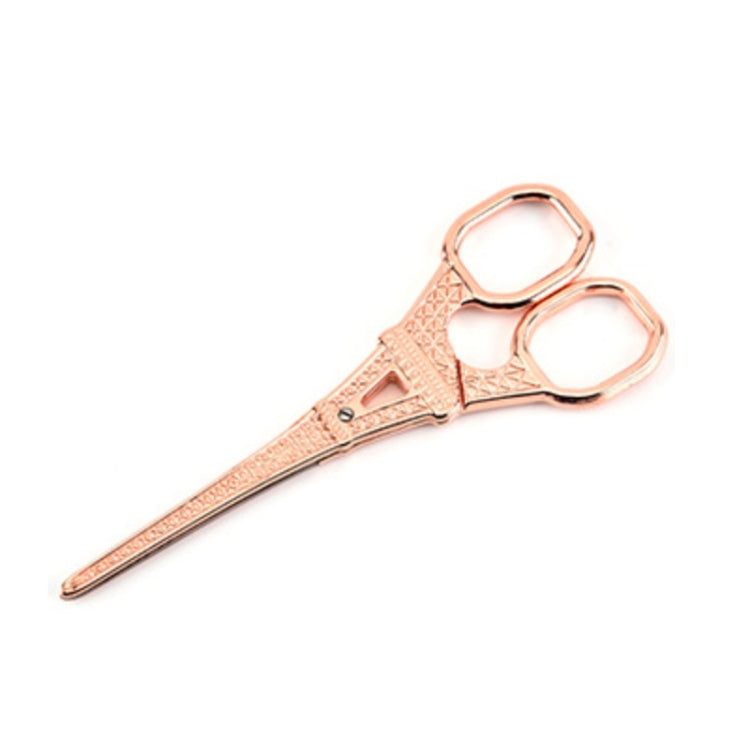 Stainless Steel Eiffel Tower Scissors Handmade Thread Tea Bag Scissors(Rose Gold)