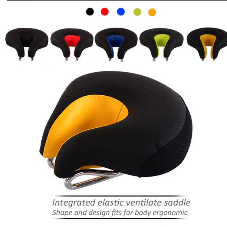 Noseless Bicycle Saddle Mountain Bike Thickened  Soft Cushion(Yellow)