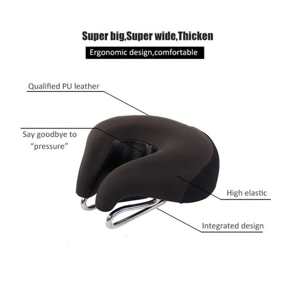 Noseless Bicycle Saddle Mountain Bike Thickened  Soft Cushion(Yellow)