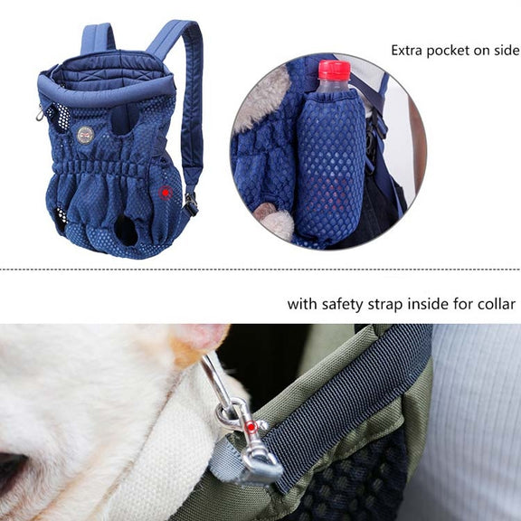 Doglemi Pet Outing Backpack Dog Shoulder Chest Bag Breathable Mesh Dog Cat Bag, Size:L(Gray)