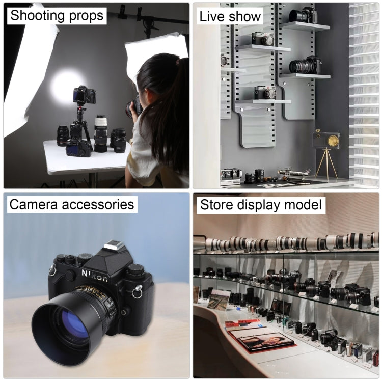 Non-Working Fake Dummy DSLR Camera Model DF Model Room Props Ornaments Display Photo Studio Camera Model Props, Color:Black(With Hood)