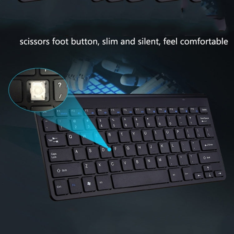 USB External Notebook Desktop Computer Universal Mini Wireless Keyboard Mouse, Style:Keyboard and Mouse Set(Silver)
