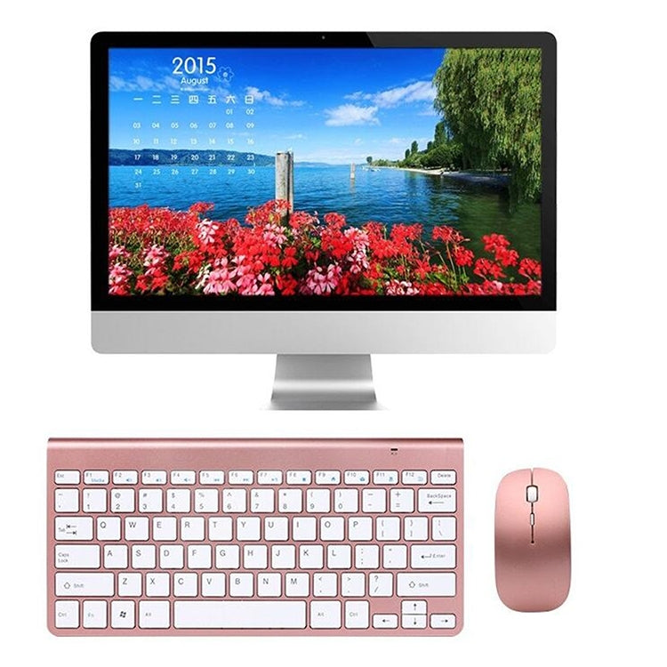 USB External Notebook Desktop Computer Universal Mini Wireless Keyboard Mouse, Style:Keyboard and Mouse Set(Silver)