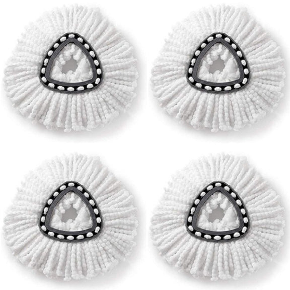 4 PCS Rotating Triangle Cotton Yarn Mop Head Mop Replacement Cloth For O-Cedar/Vileda