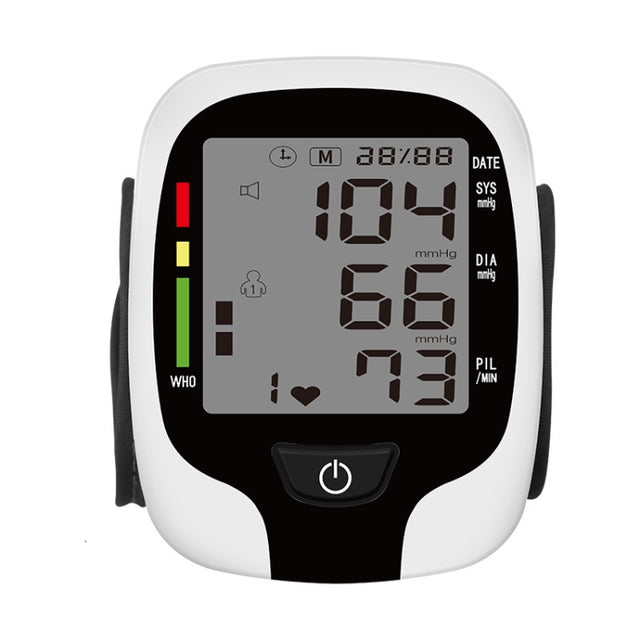 Wrist Type Electronic Blood Pressure Monitor Home Automatic Wrist Type Blood Pressure Measurement, Style: Live Voice Broadcast(White English)