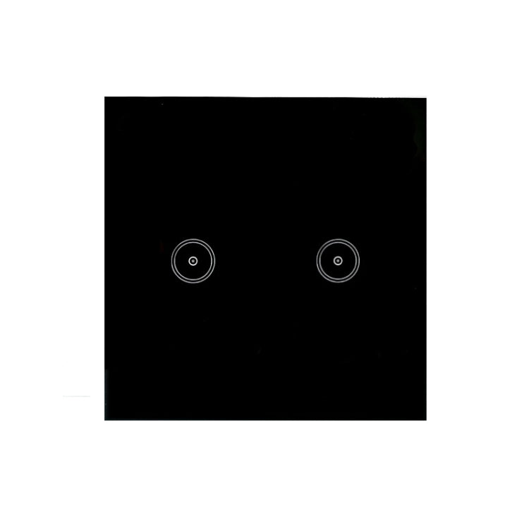 Wifi Wall Touch Panel Switch Voice Control Mobile Phone Remote Control, Model: Black 2 Gang (Zero Firewire Wifi )