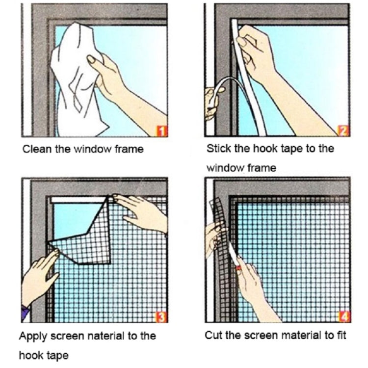 DIY Fly Mosquito Bug Mesh Window Screen Self-adhesive Anti-mosquito Net���13X15cm)