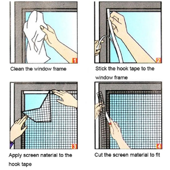 DIY Fly Mosquito Bug Mesh Window Screen Self-adhesive Anti-mosquito Net���13X15cm)