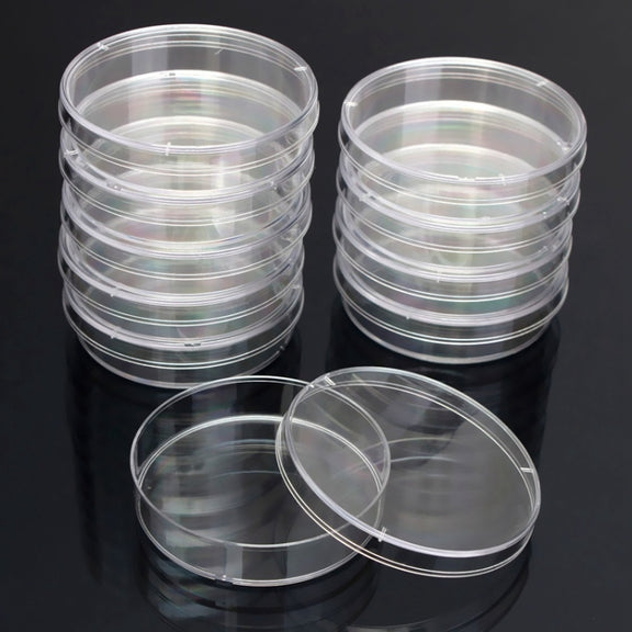10 PCS Polystyrene Sterile Petri Dishes Bacteria Dish Laboratory Biological Scientific Lab Supplies, Size:60mm
