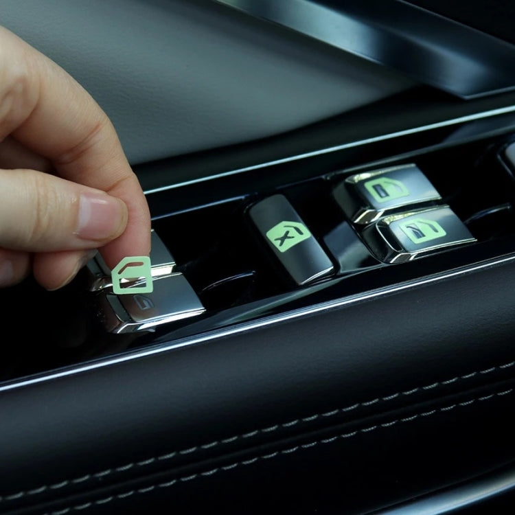 Car Window Sticker Lifter Modified Sticker Car Luminous Switch Car Window Button Car Sticker(Luminous Orange)