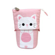 Corduroy Retractable Drop-Down Pencil Case Student Stationery Storage Bag(White Cat) - Pen Holder by PMC TechLife | Online Shopping South Africa | PMC TechLife