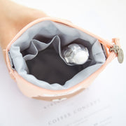 Corduroy Retractable Drop-Down Pencil Case Student Stationery Storage Bag(White Cat)
