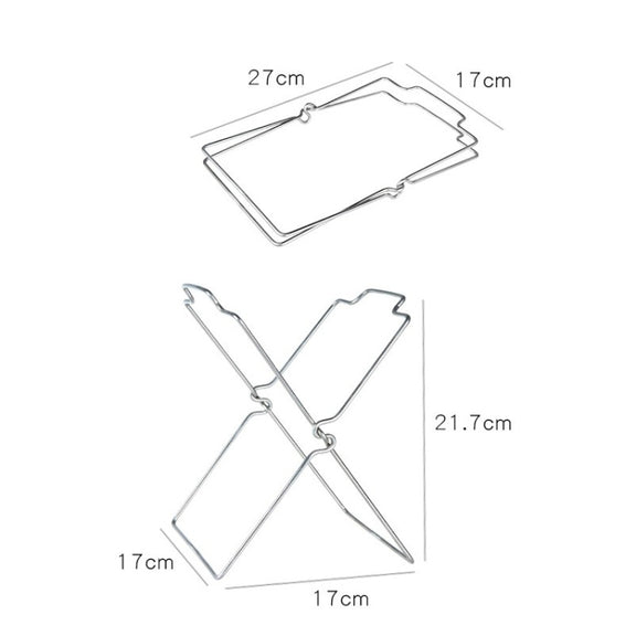 Stainless Steel Kitchen Foldable Storage Rack Plastic Bag Towel Trash Can Holder
