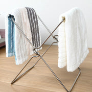 Stainless Steel Kitchen Foldable Storage Rack Plastic Bag Towel Trash Can Holder